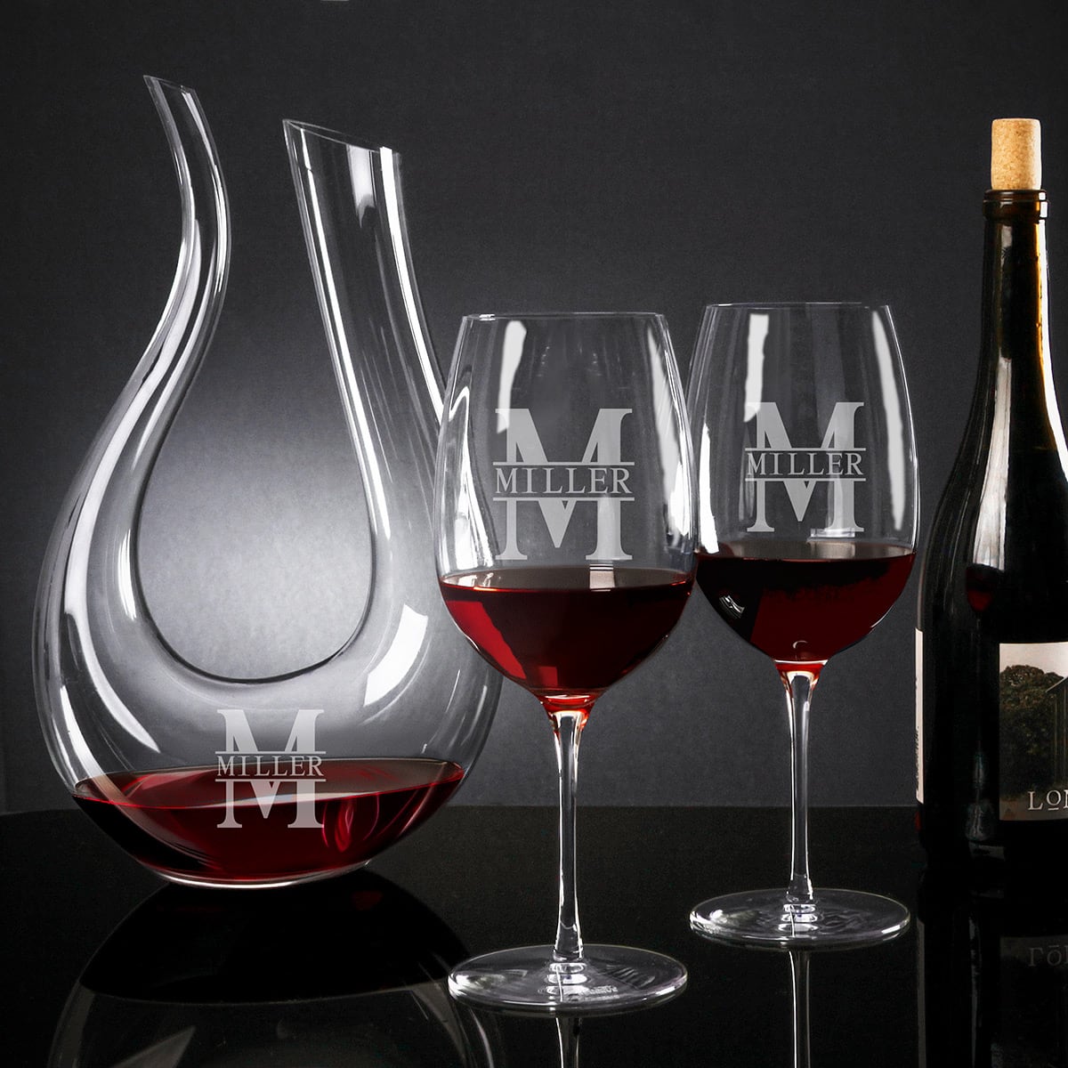 Dolcetto Custom Wine Decanter Set with Wine Glasses