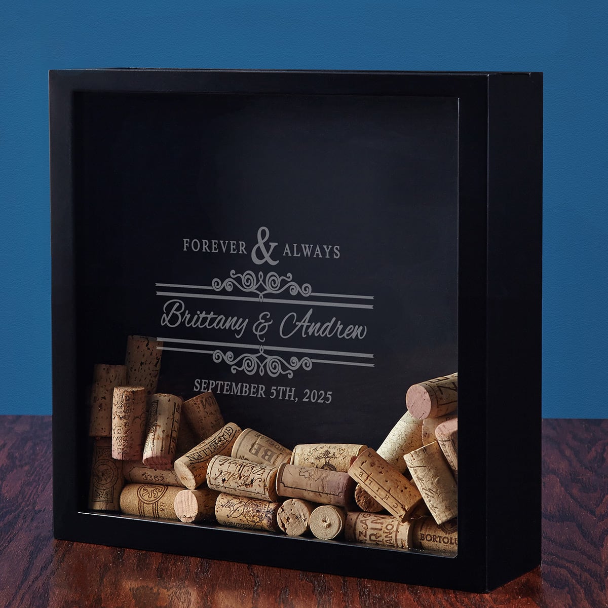 Forever & Always Custom Wine Cork Shadow Box