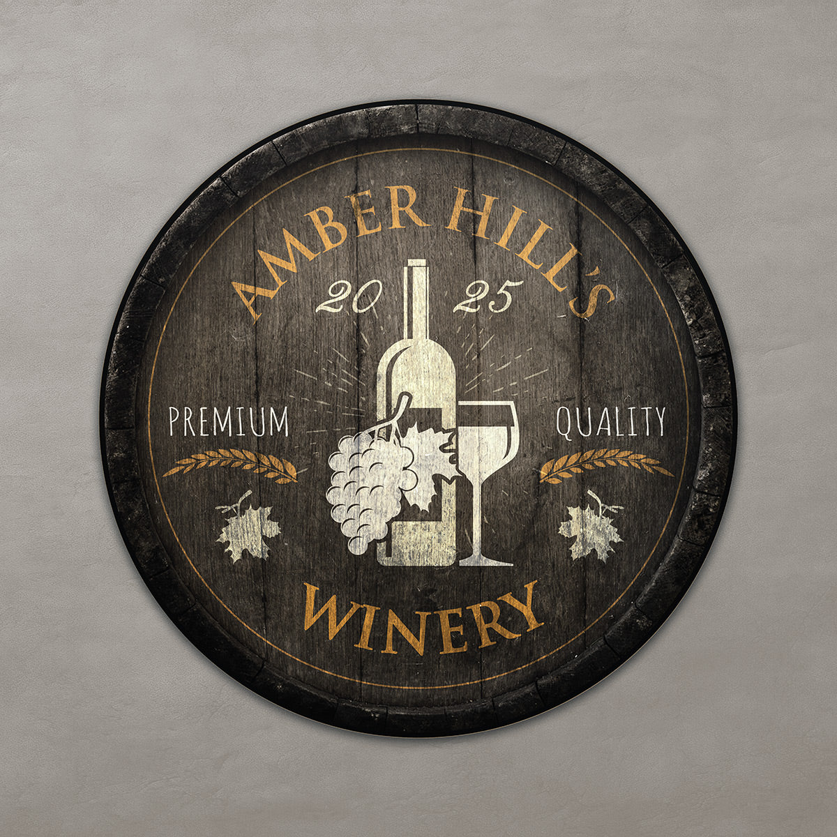 Personalized Vintage Winery Sign - Fruit of the Wine