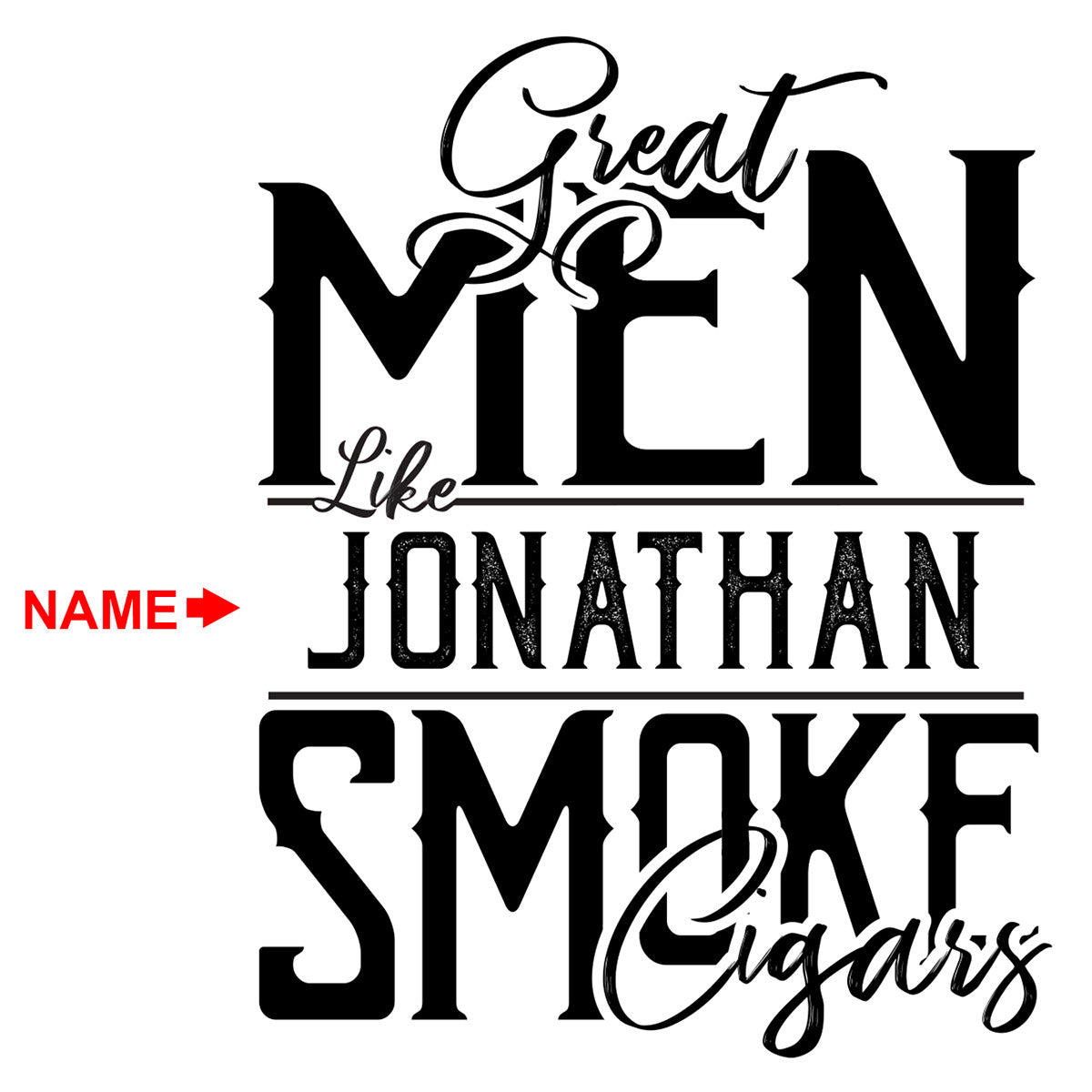 Great Men Smoke Cigars Etched Shadow Box - Cigar Band Holder 