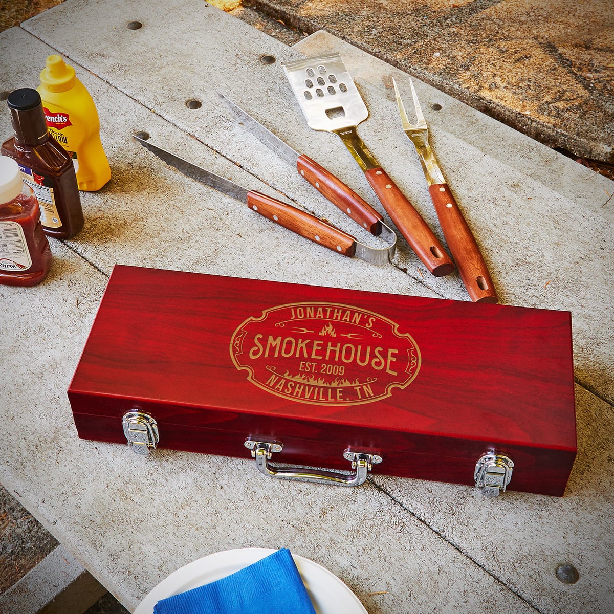 Grilling Tools Engraved Unique Groomsmen Gift Box Set