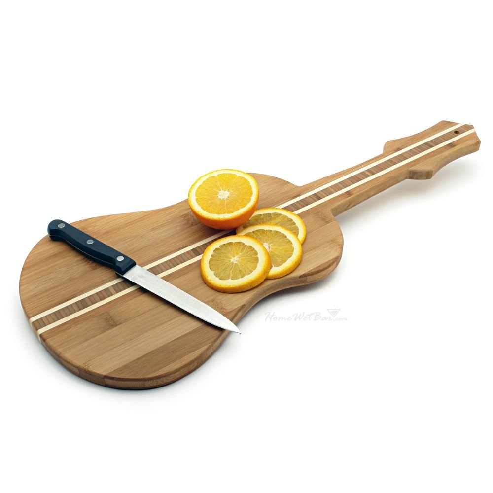 Guitar Shaped Bamboo Cutting Board