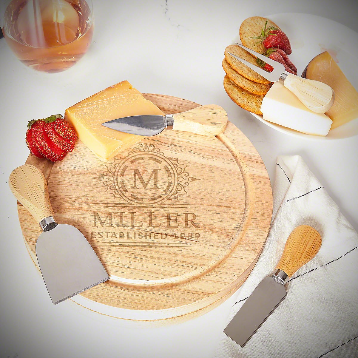 Personalized Swivel Cheese Board