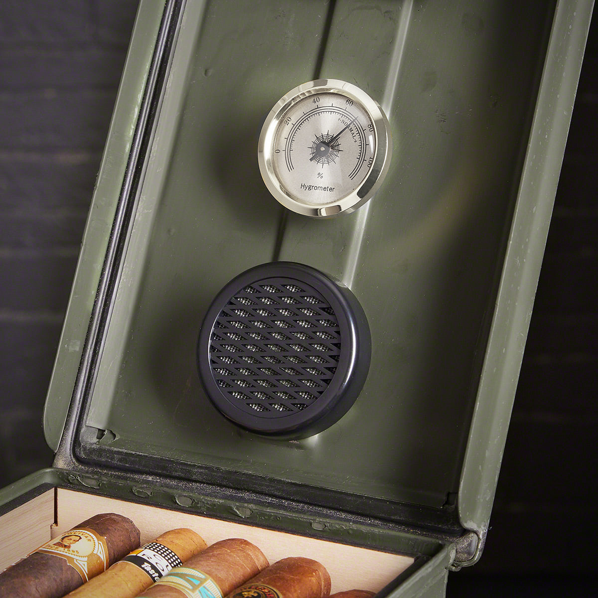 Custom Cigar Humidor Ammo Box Gift Set 12pc Set - Halo Whiskey Smoker and Glasses