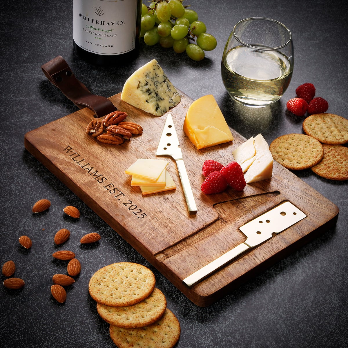 Betley Personalized Cheese Board with Integrated Cheese Knives