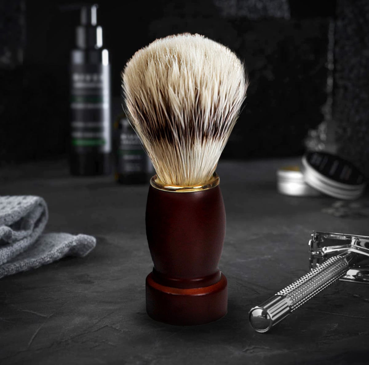 Kensington Boar Shaving Brush with Wood Handle