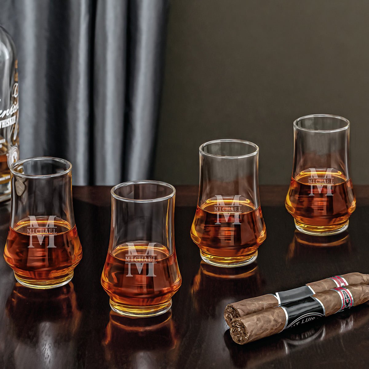 Kenzie Personalized Whiskey Tasting Glasses Set of 4