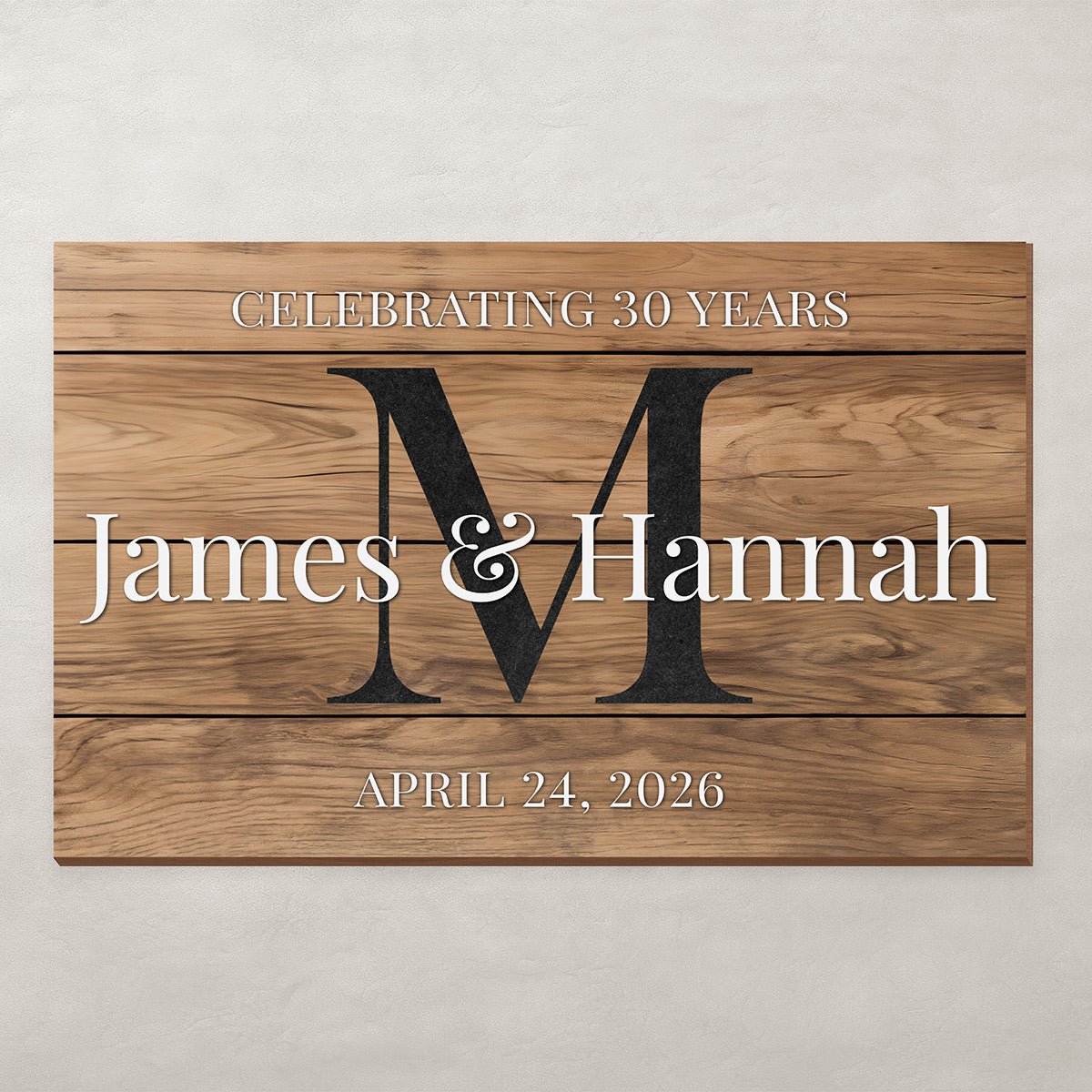 Knot & Grain Personalized Wedding Sign, Wood Finish