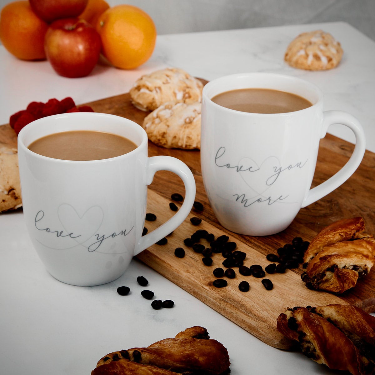 Love You More His and Hers Coffee Mugs