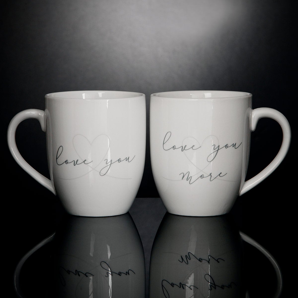 Love You More His and Hers Coffee Mugs