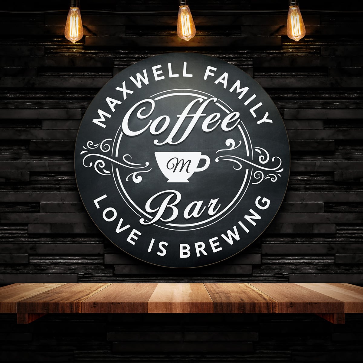 Love Is Brewing Personalized Coffee Bar Sign