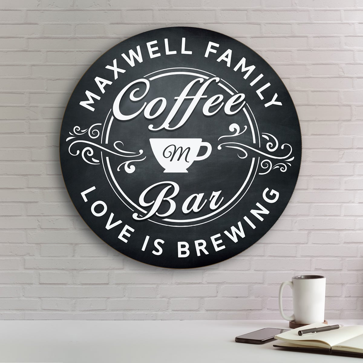 Love Is Brewing Personalized Coffee Bar Sign