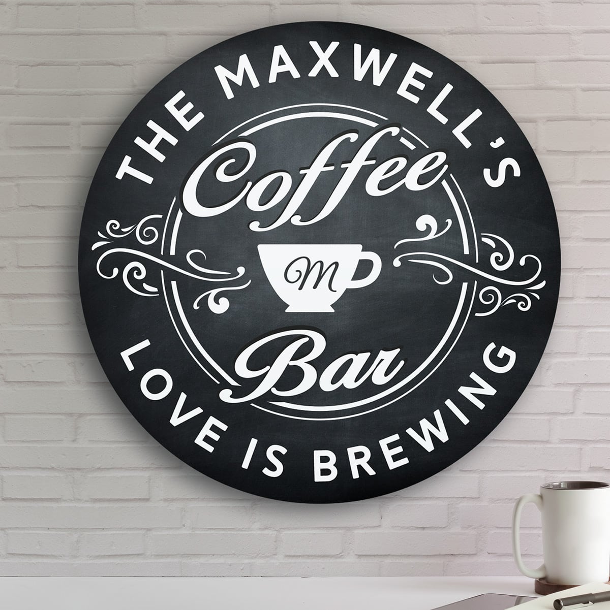 Love Is Brewing Personalized Coffee Bar Sign