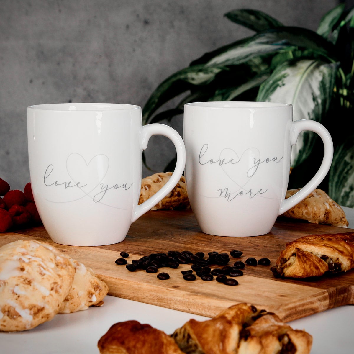 Love You More His and Hers Coffee Mugs