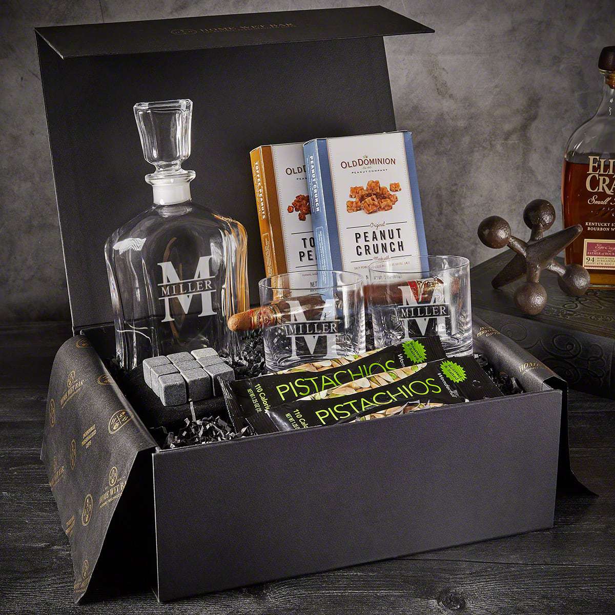 Customized Bourbon Gift Set with Treats - 8pc Luxury Box Set
