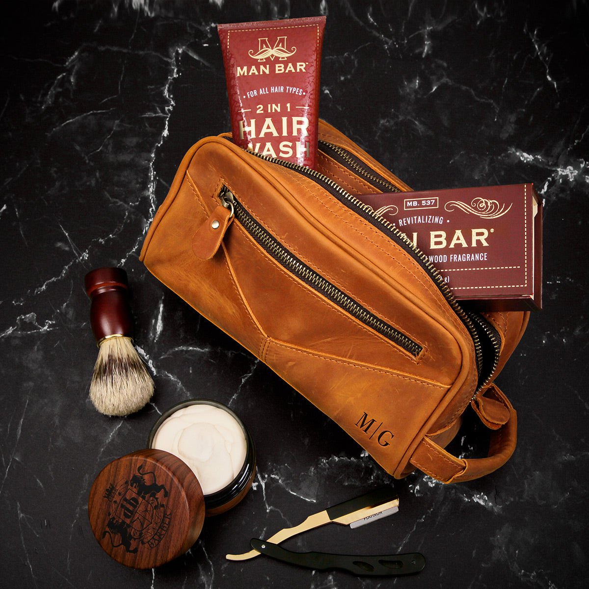 Men's shave kit travel bag on sale