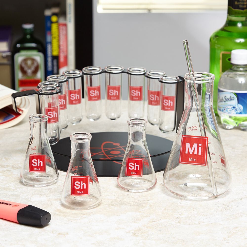 Mad Scientist Shot Glass Bar Set