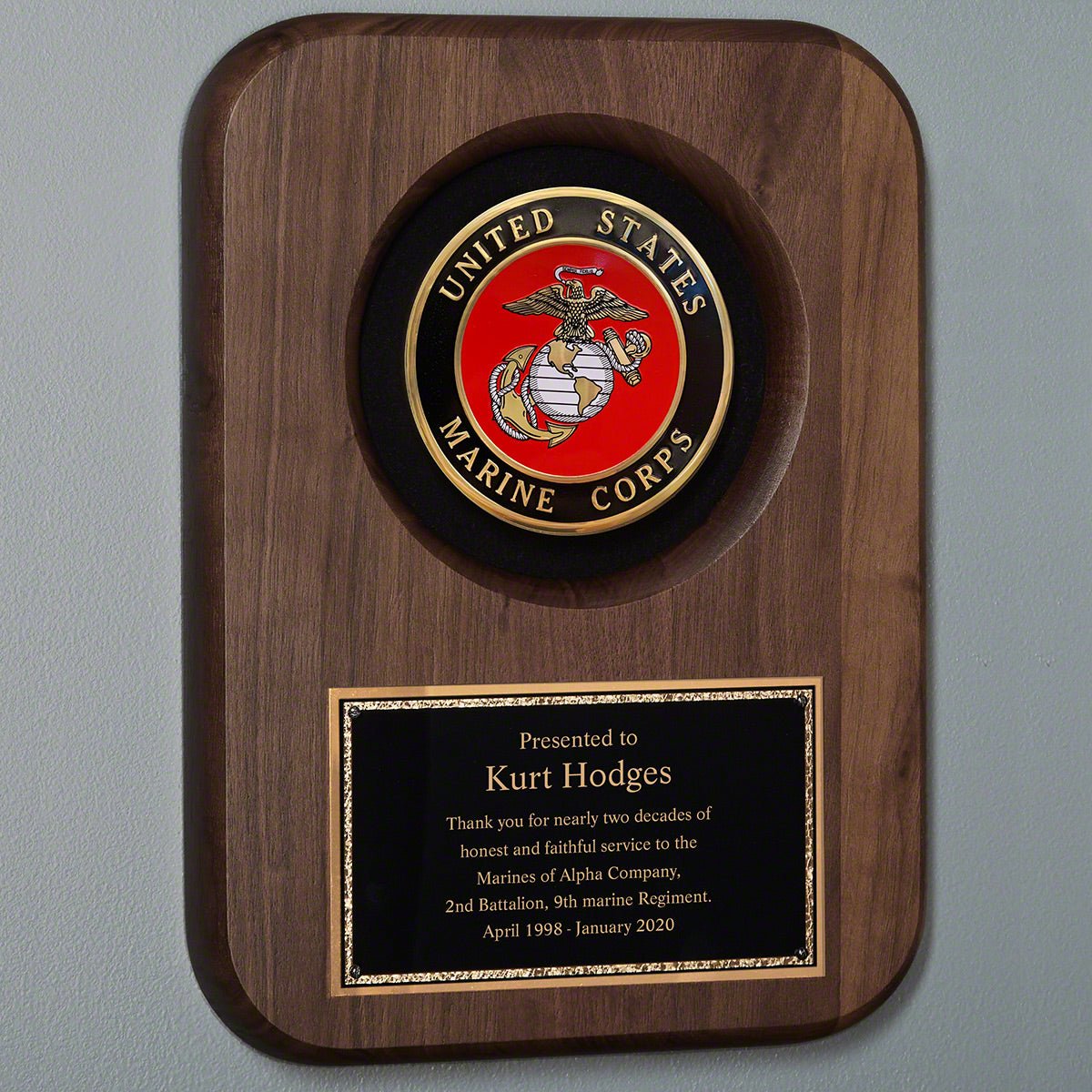 Marine Custom Plaque for Retirement