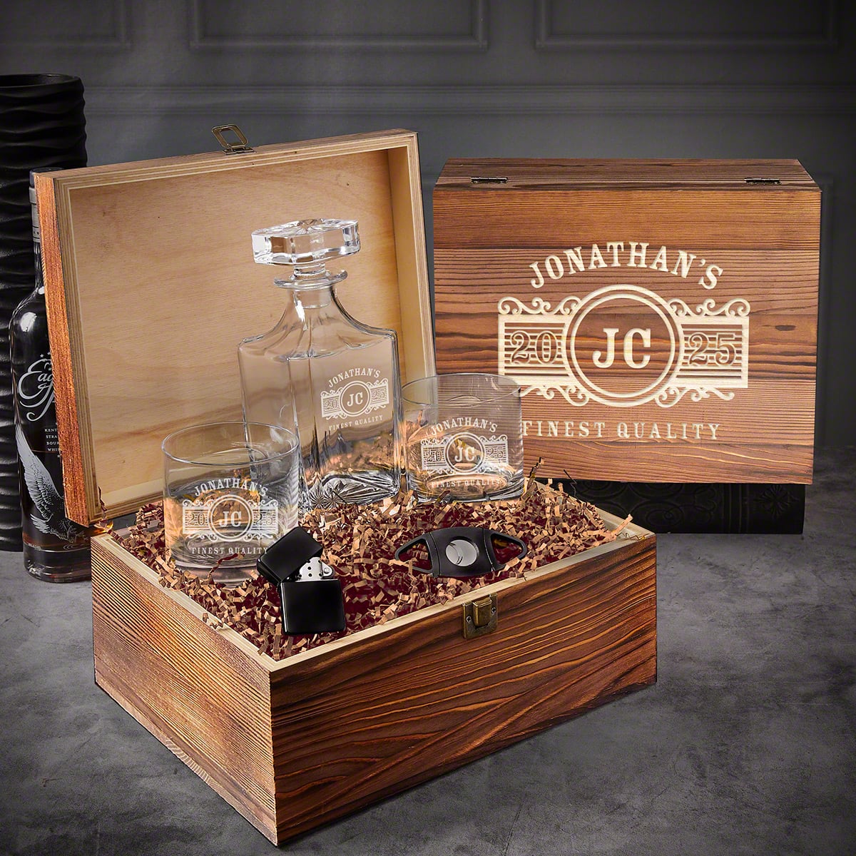 Custom Cigar Whiskey Glass Gift Set - 6pc 