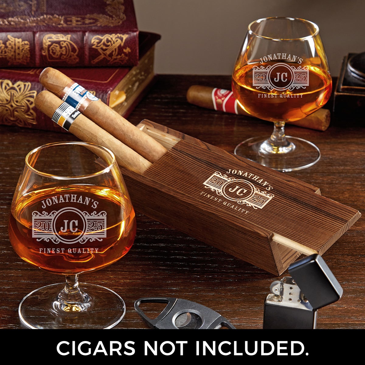 Engraved 5pc Grand Cognac & Cigar Accessories Gift Set