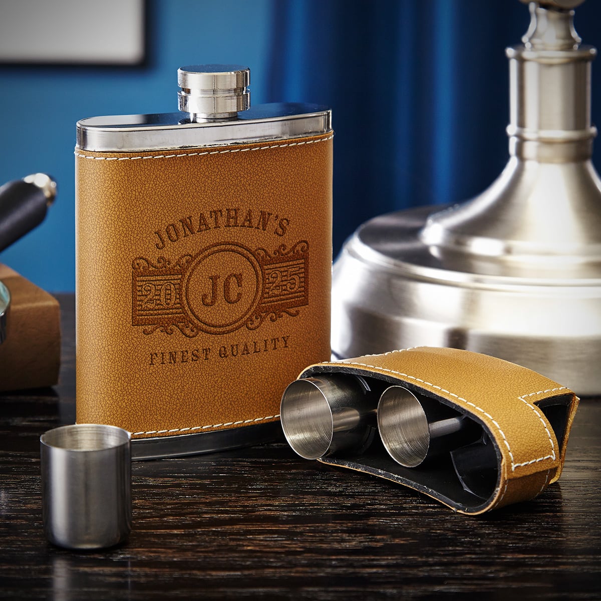 Flask with Shot Glass Gift Set