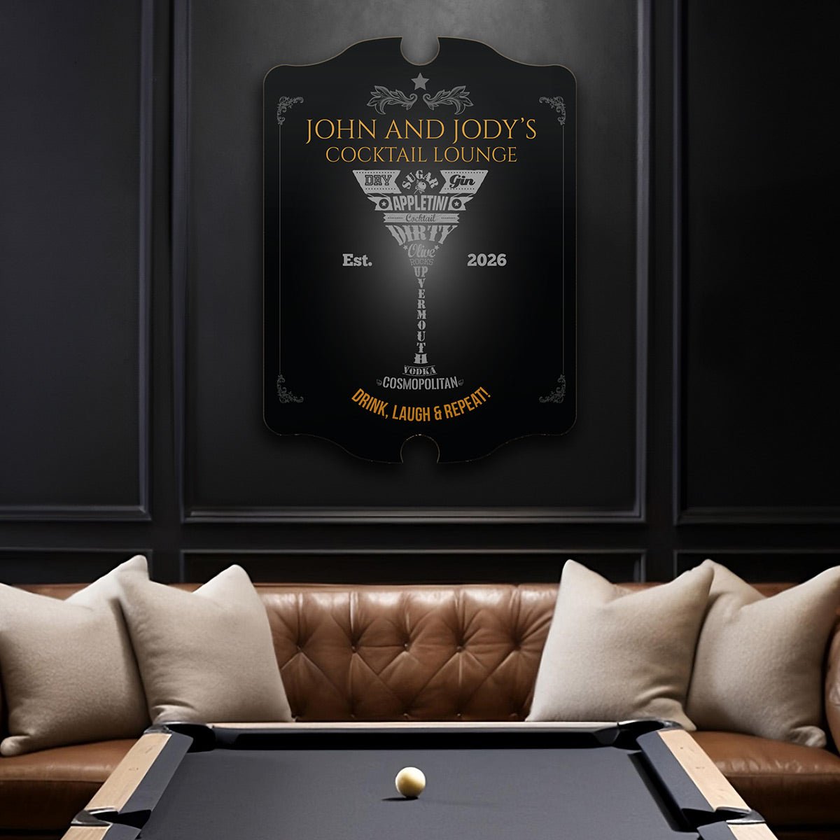 Modern Martini Personalized Sign