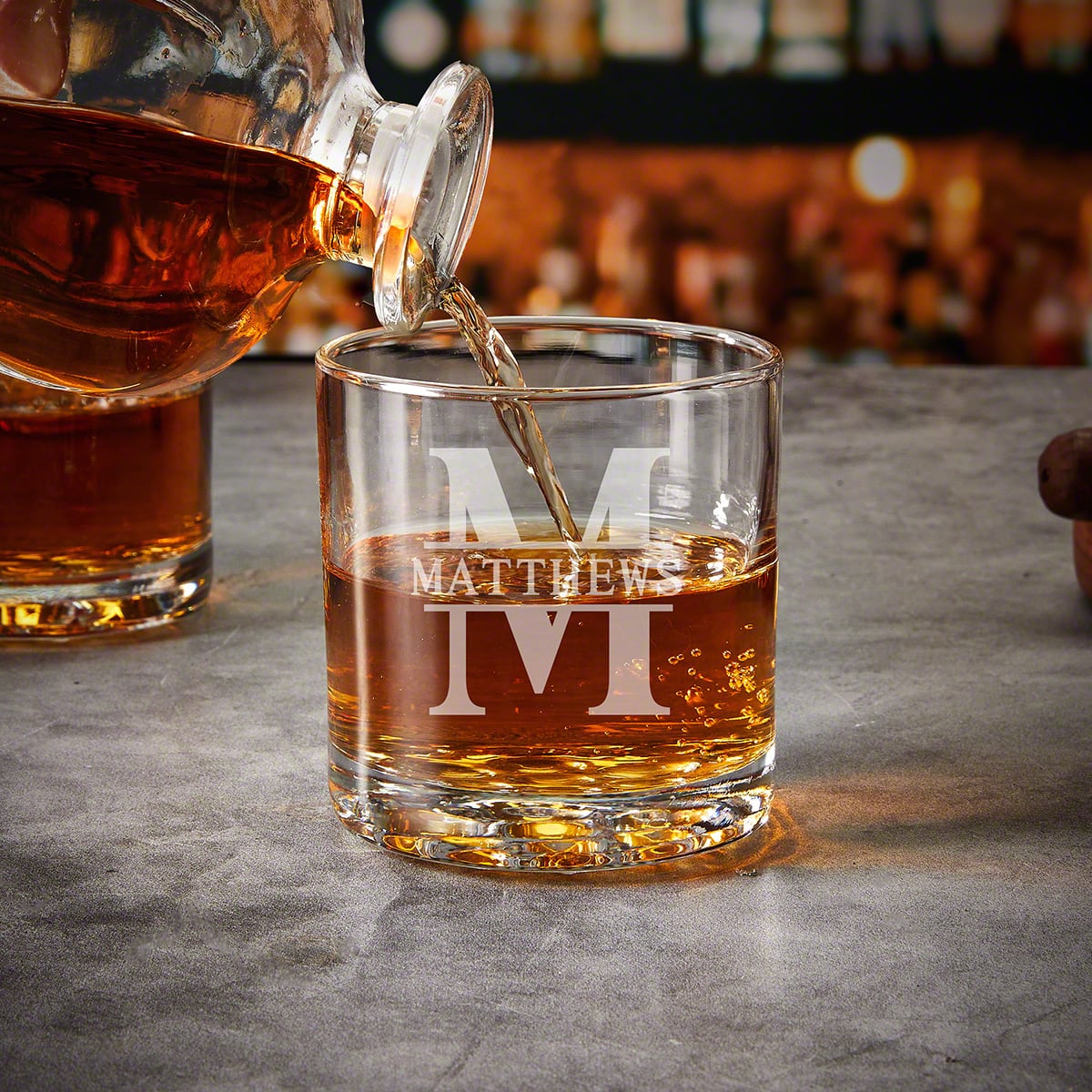 Monogram Engraved Whiskey Glass