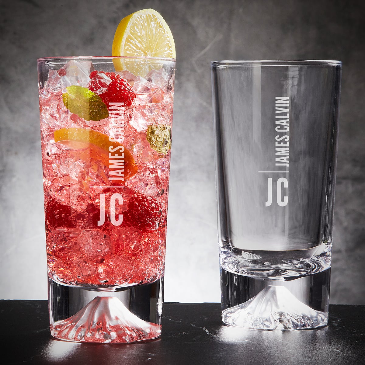 Mt. Everest Personalized Cocktail Glasses, Set of 2