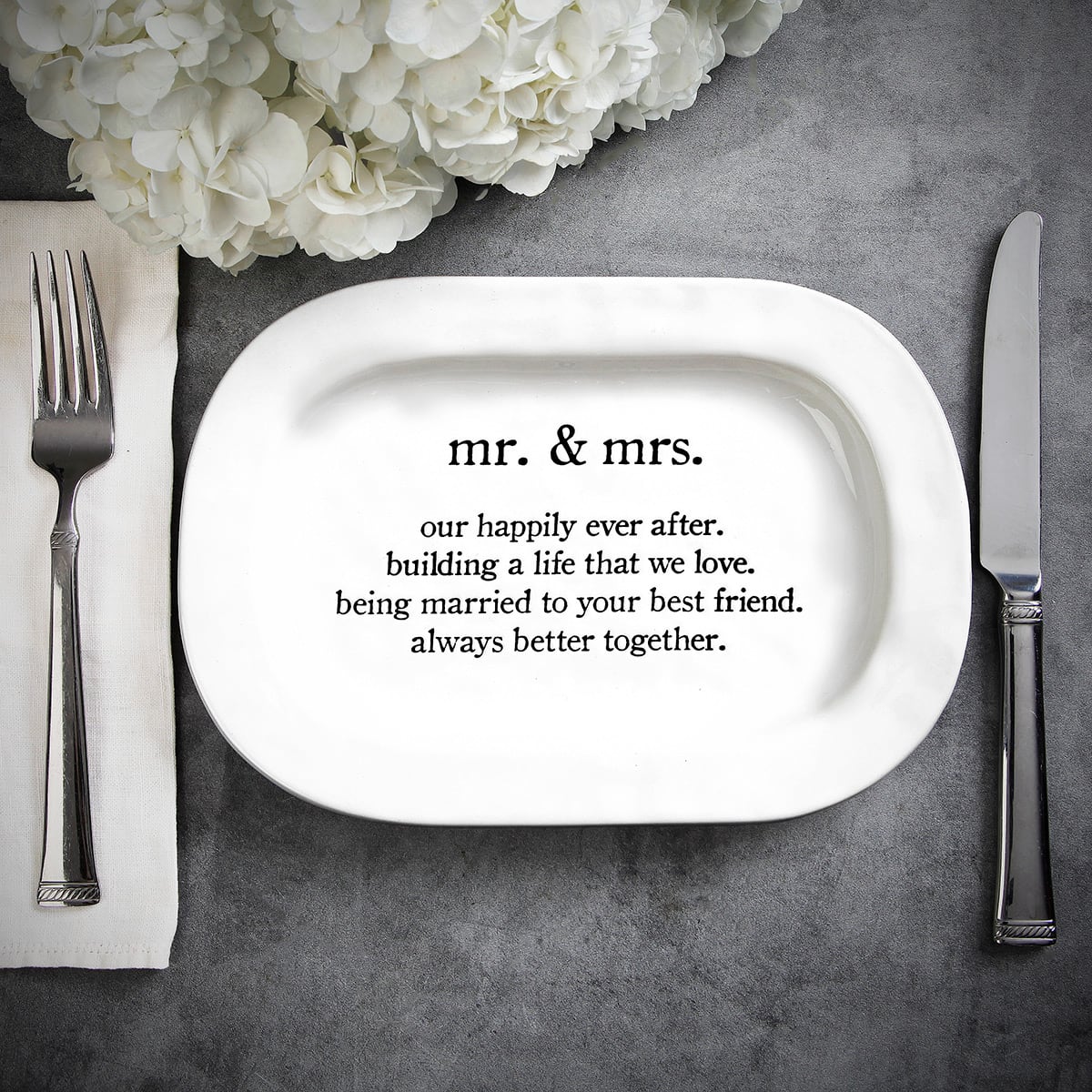 Mr. & Mrs. Wedding Plate, Ceramic Serving Platter