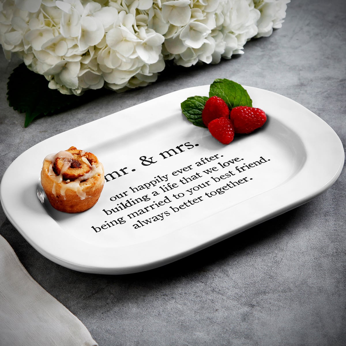 Mr. & Mrs. Wedding Plate, Ceramic Serving Platter