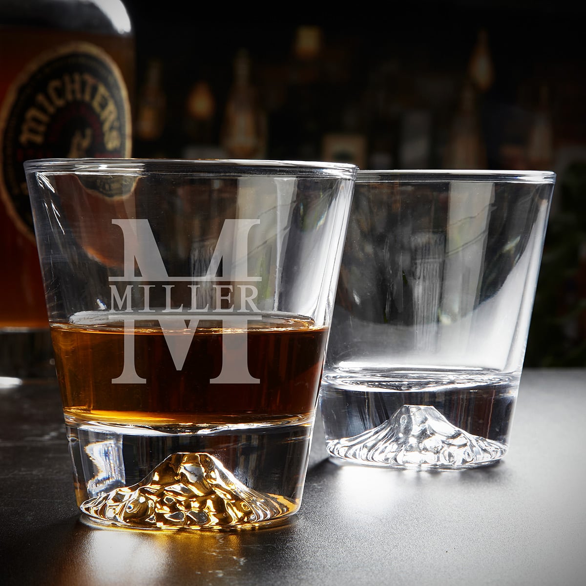 Custom Whiskey Glass with Mt. Fuji Base