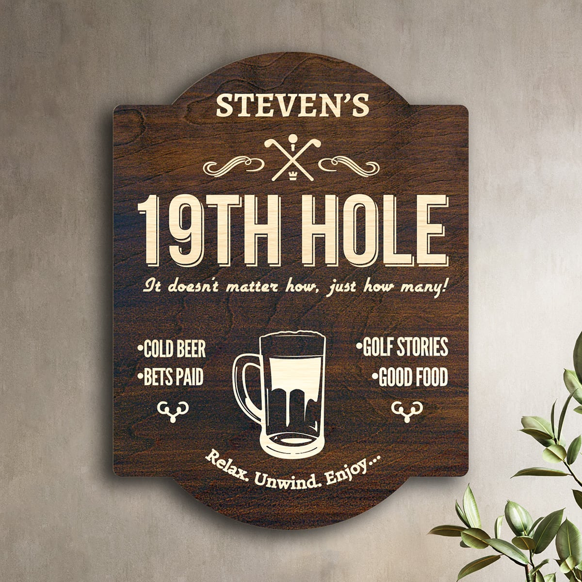 Nineteenth Hole Custom Wall Sign (Signature Series)