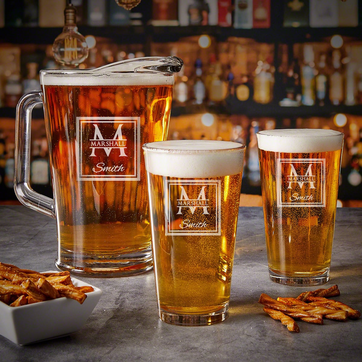 Personalized Beer Pitcher and Glass Set