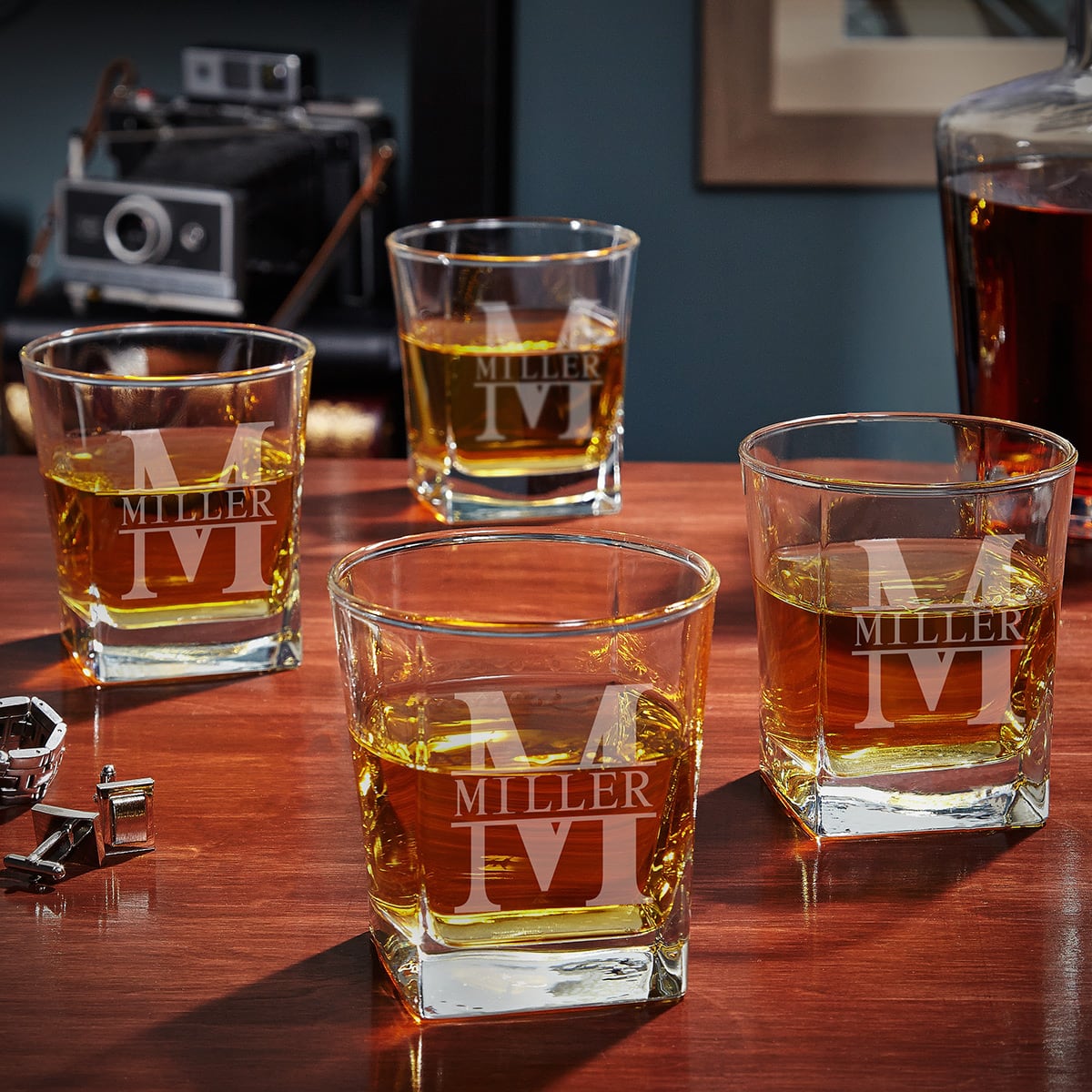 Custom Rutherford Whiskey Glass Set, Set of 4