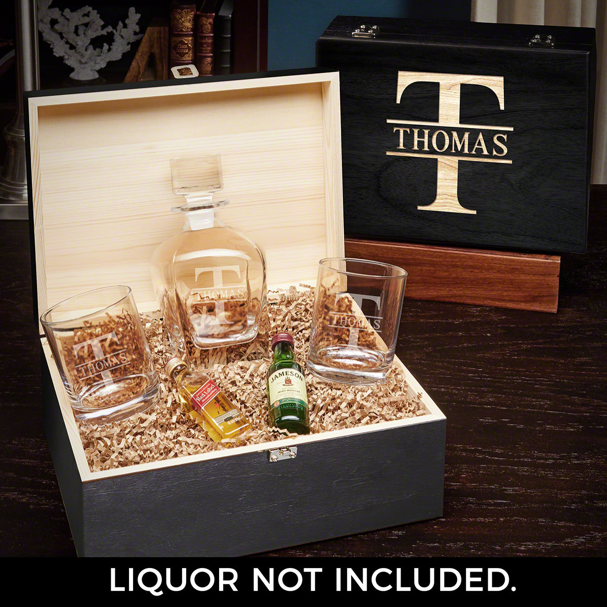 Personalized Draper Whiskey Decanter Set - Ebony Box