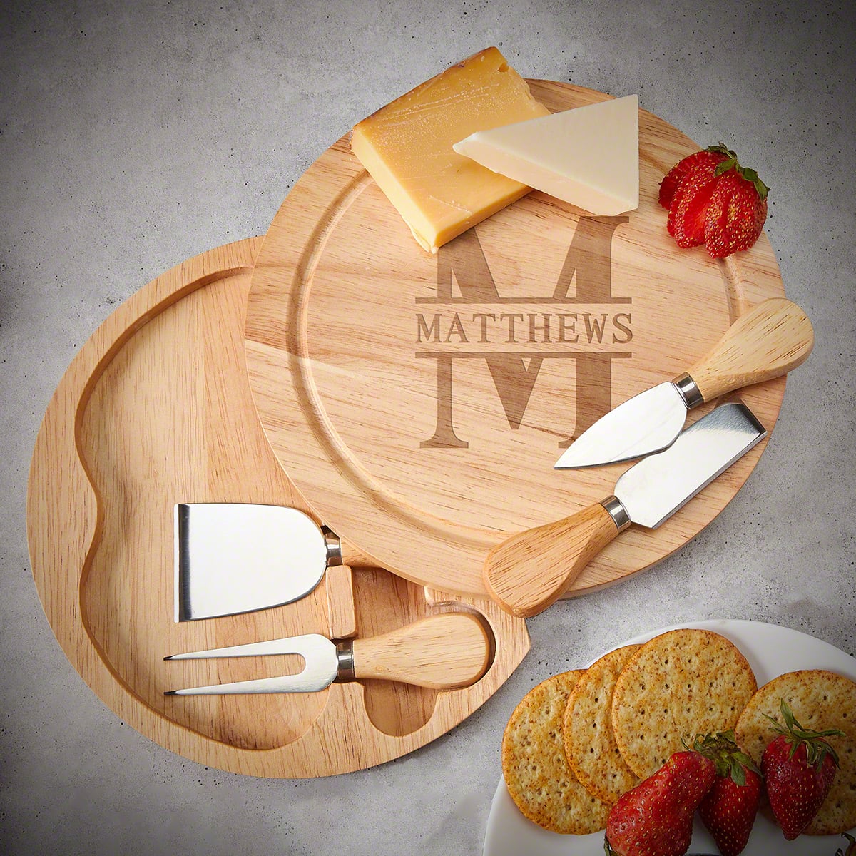 Engraved Swivel Cheese Board Set