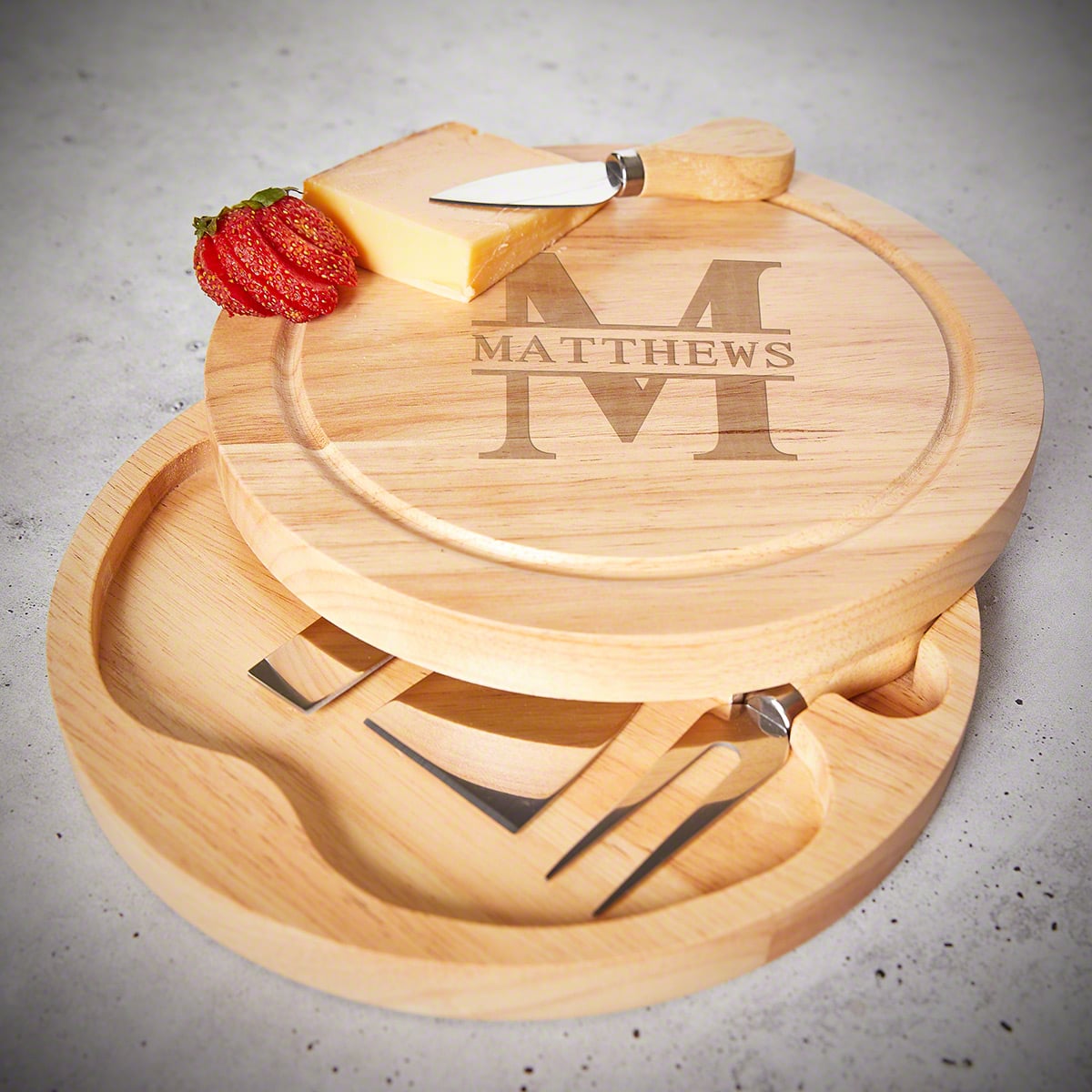 Engraved Swivel Cheese Board Set