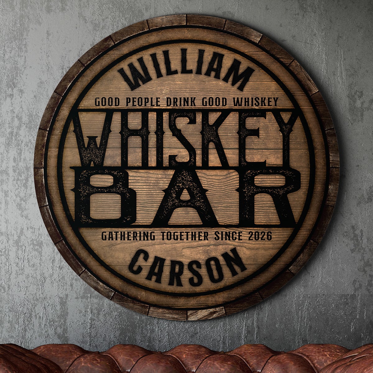 Old Branding Custom Wooden Whiskey Bar Sign