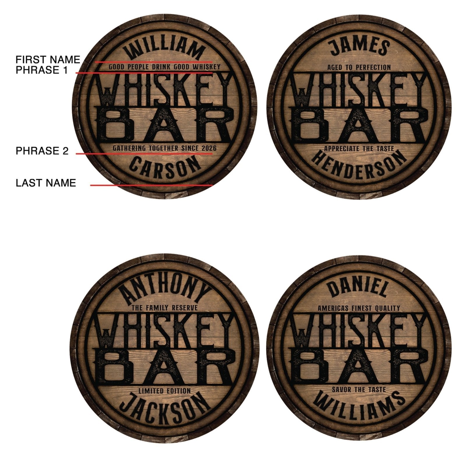 Old Branding Custom Wooden Whiskey Bar Sign