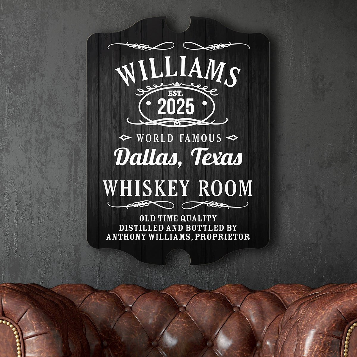 Old Fashioned Whiskey Room Bar Decor Sign