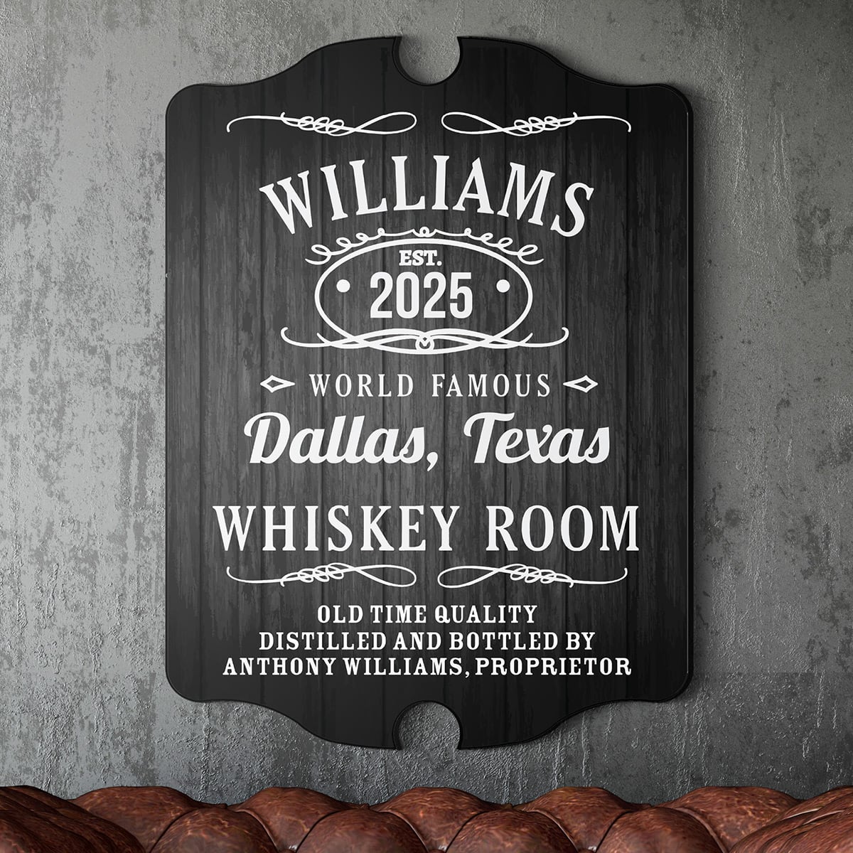 Old Fashioned Whiskey Room Bar Decor Sign