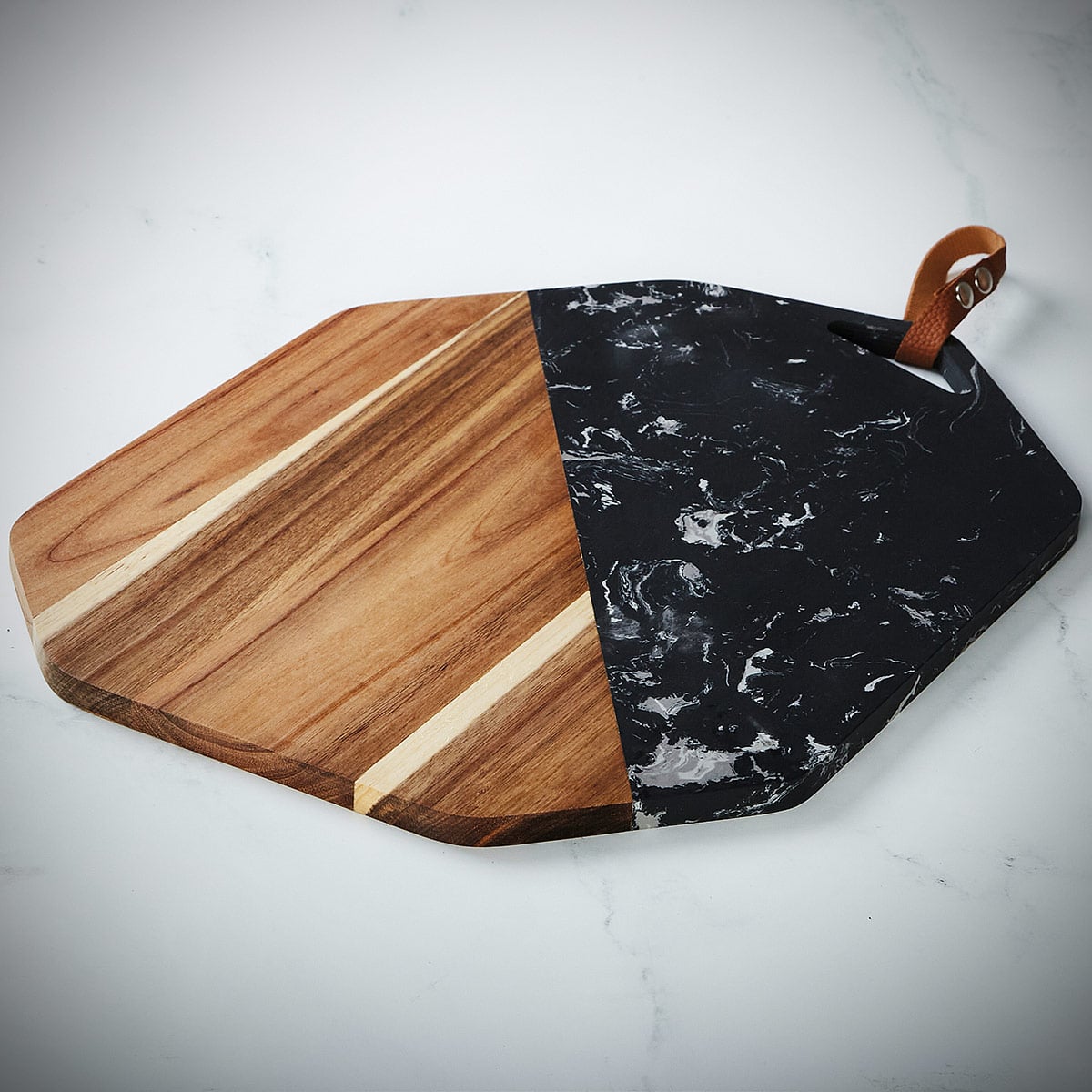 Marble+Acacia good Wood Serving Board with Leather handle+Charcuterie Board+Cheese Board+Cheese Plate+10