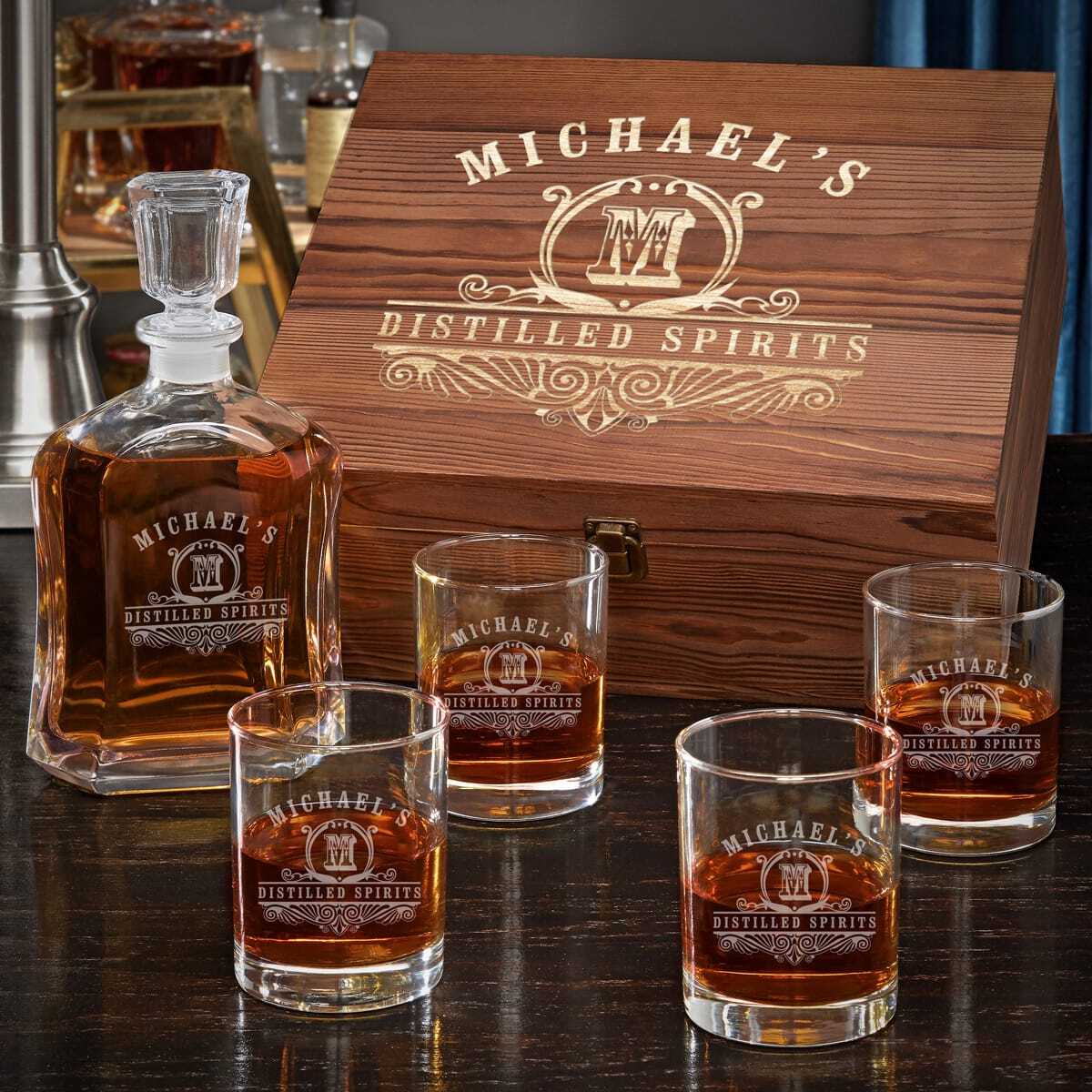 Decanter Whiskey Gift Set with Whiskey Glasses