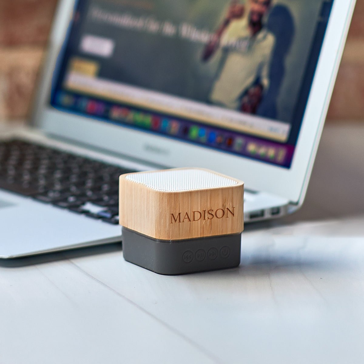 Personalized Bluetooth Speaker with Lightshow & Bamboo