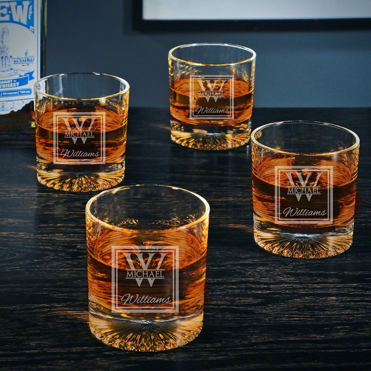 Personalized Churchill Bourbon Glasses Set of 4