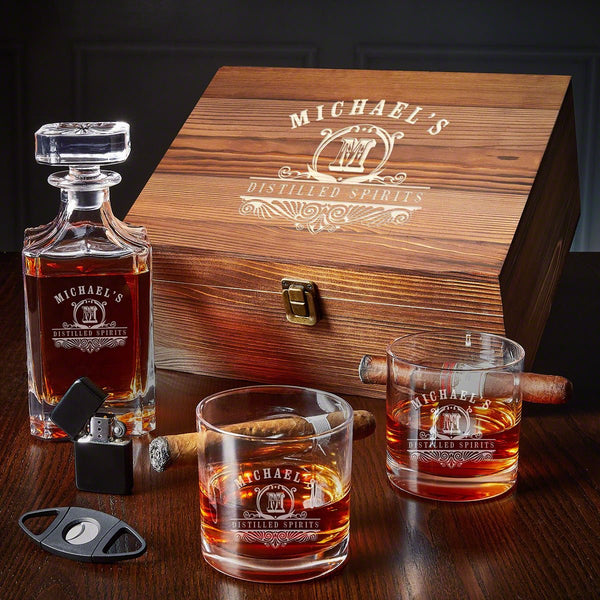 That's What I Do I Drink Whiskey Personalized, Whiskey saving Gift Box For Father's Day, Engraved Whiskey Set Gift For Dad, Decanter Wood Box Set