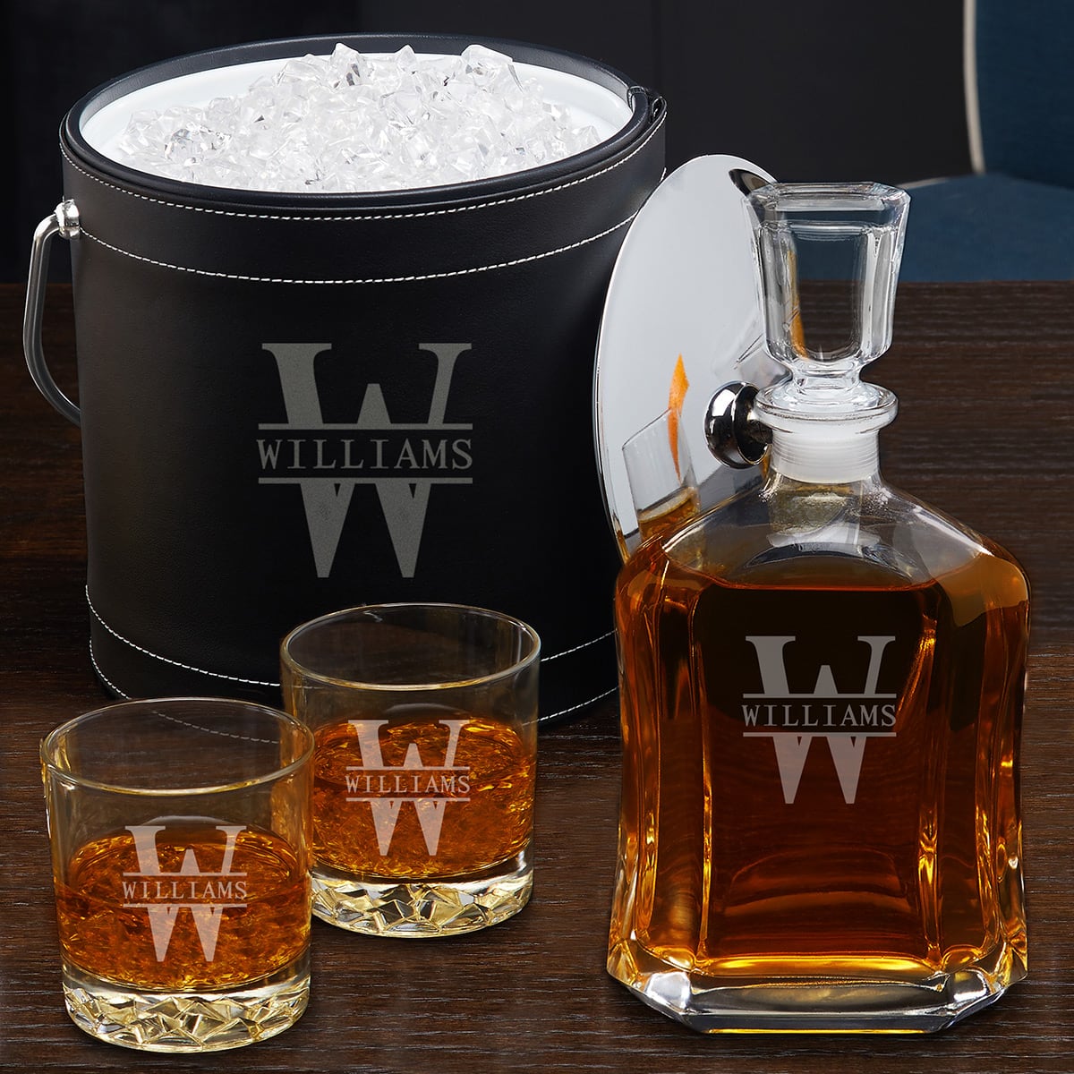 Personalized Cocktail Gift Set w Ice Bucket