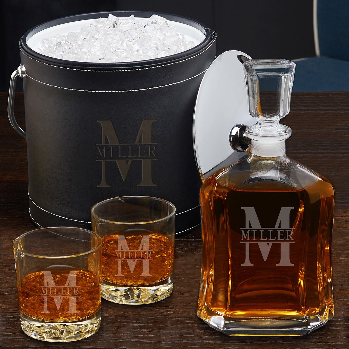 Personalized Cocktail Gift Set w Ice Bucket