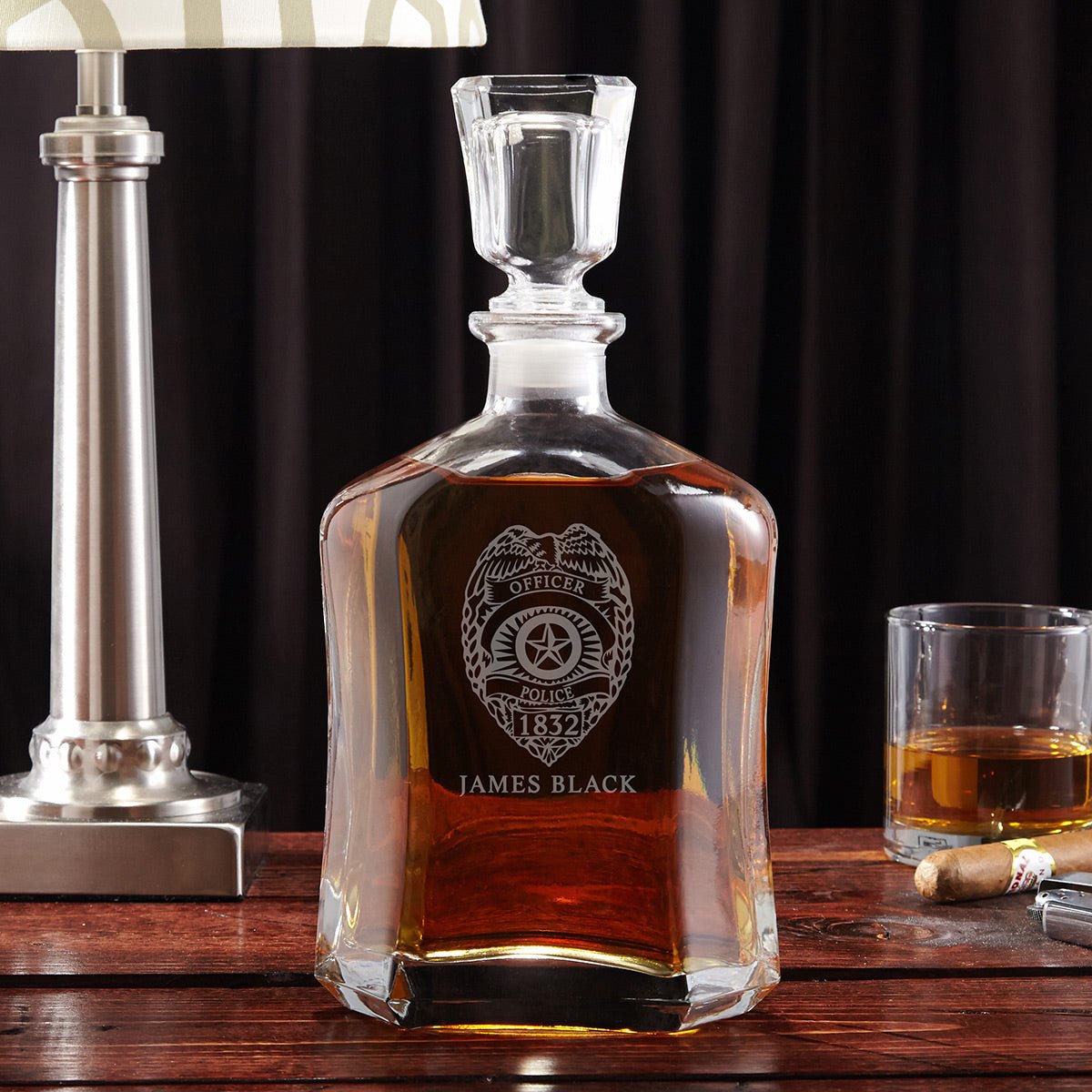 Personalized DiMera Argos Decanter Set Gifts for Police Officers