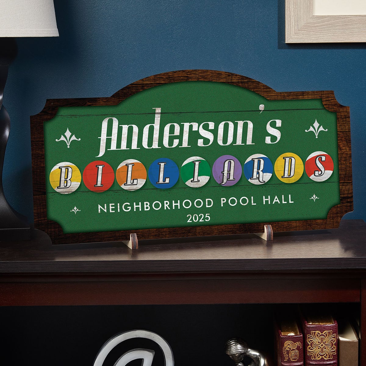 Personalized Billiard Hall Wooden Sign